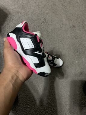 Size 11c- Nike Jordan 6 Retro Low PS Fierce Pink White Toddlers (DV3528 061)